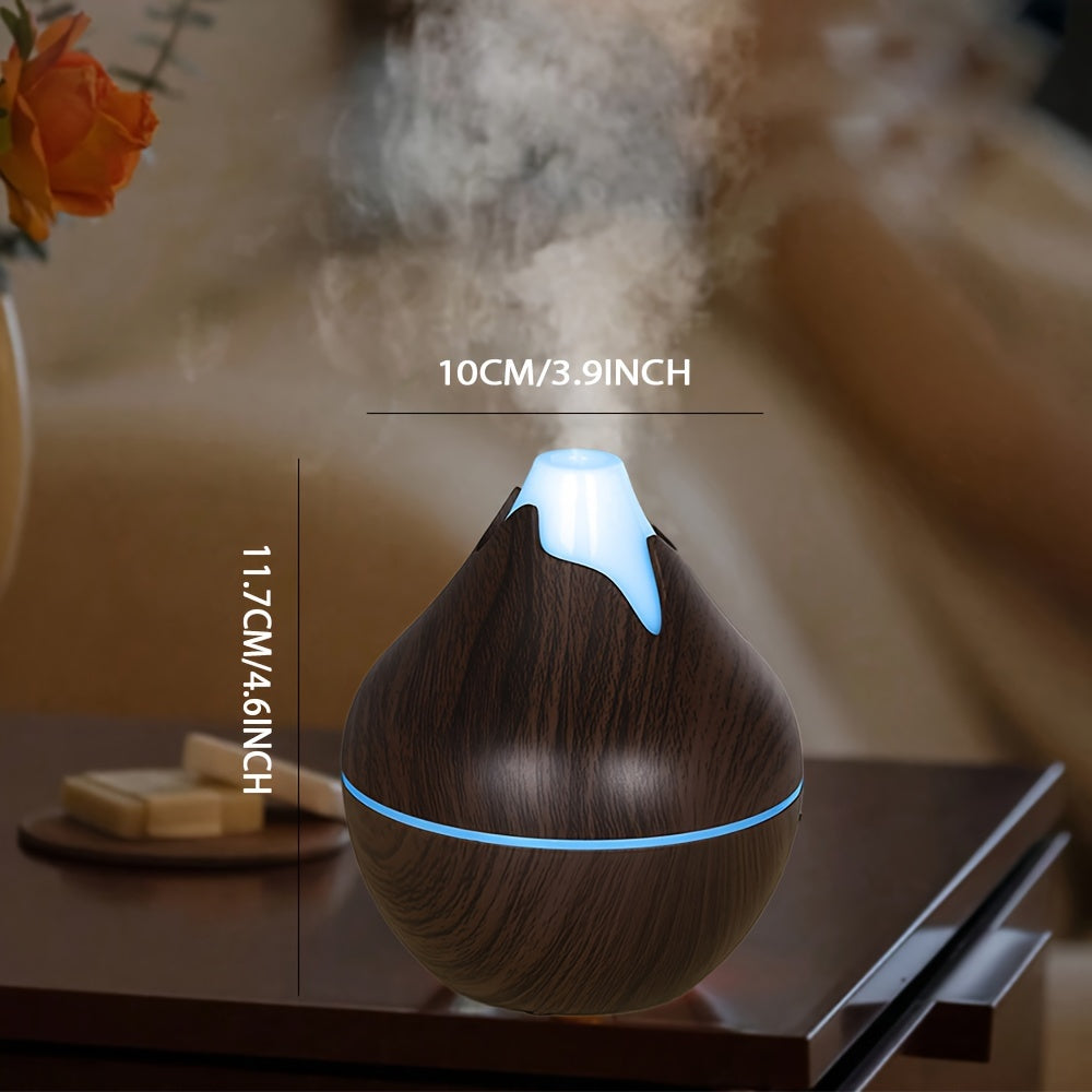 Wood Grain USB Humidifier with Aromatherapy Quiet Operation for Home Office