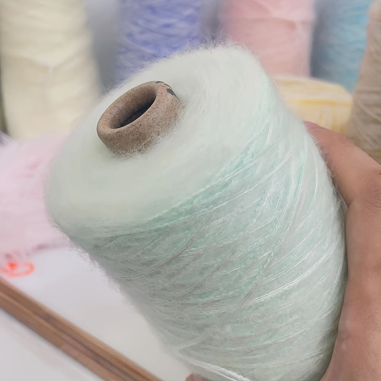 200g Mohair and Acrylic Yarn for Knitting Scarves Sweaters White 1mm Thick