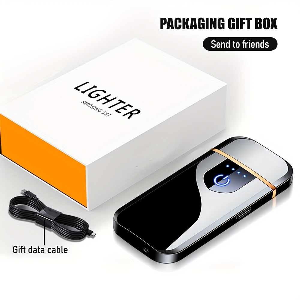 Unisex Rechargeable Full Screen Touch Sensing Dual-Sided Lighter Creative Gift
