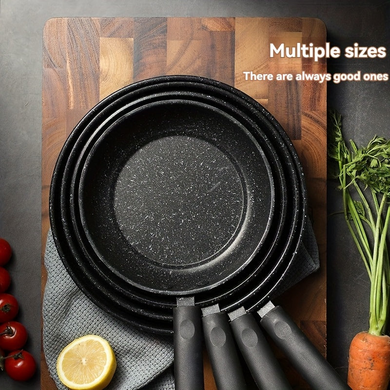 Non-Stick Cast Iron Frying Pan with Marble Coating 23cm Flat Bottom Hand Wash