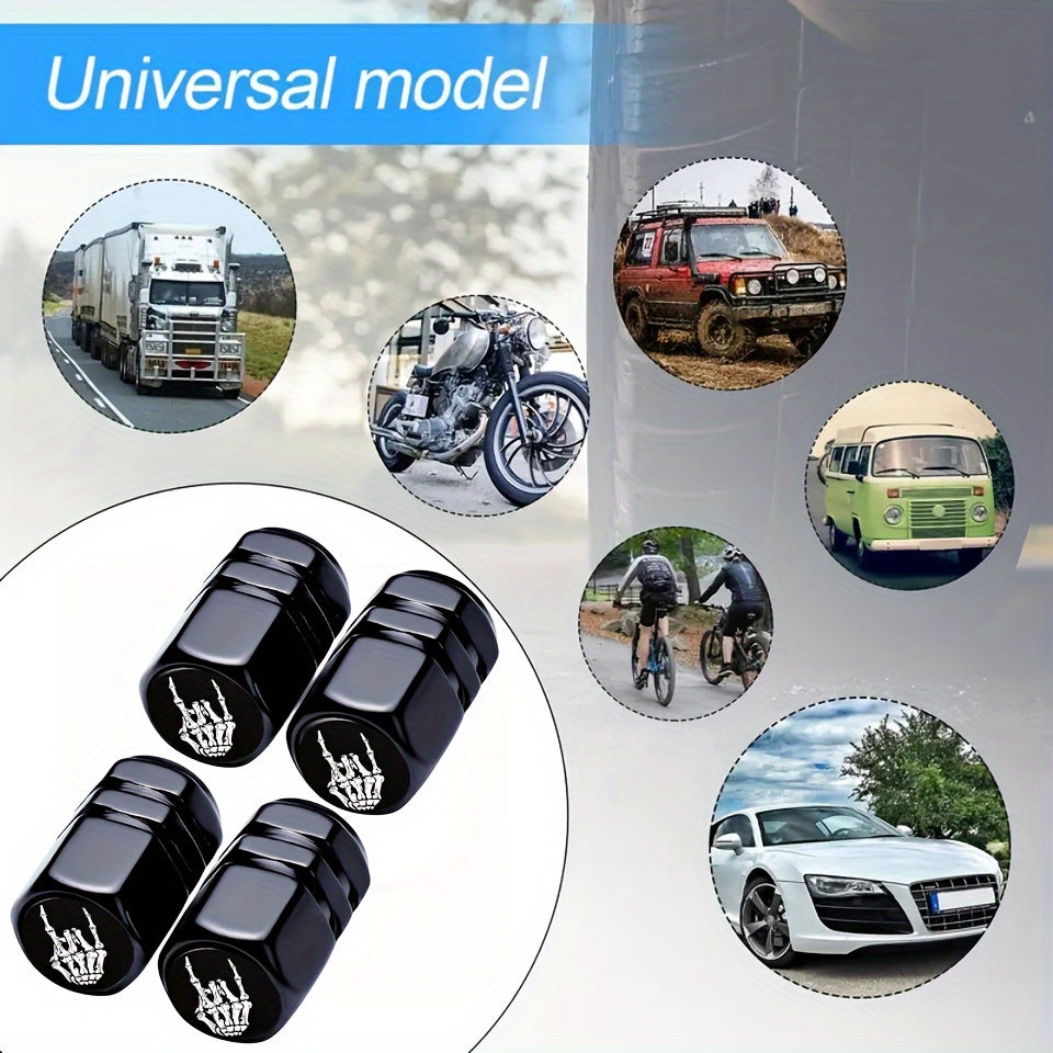 4pcs Car Tire Valve Covers - Footprint Design, Universal Fit, Durable Plastic