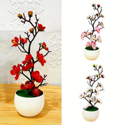Artificial Plum Potted Plant for Weddings and Decorations