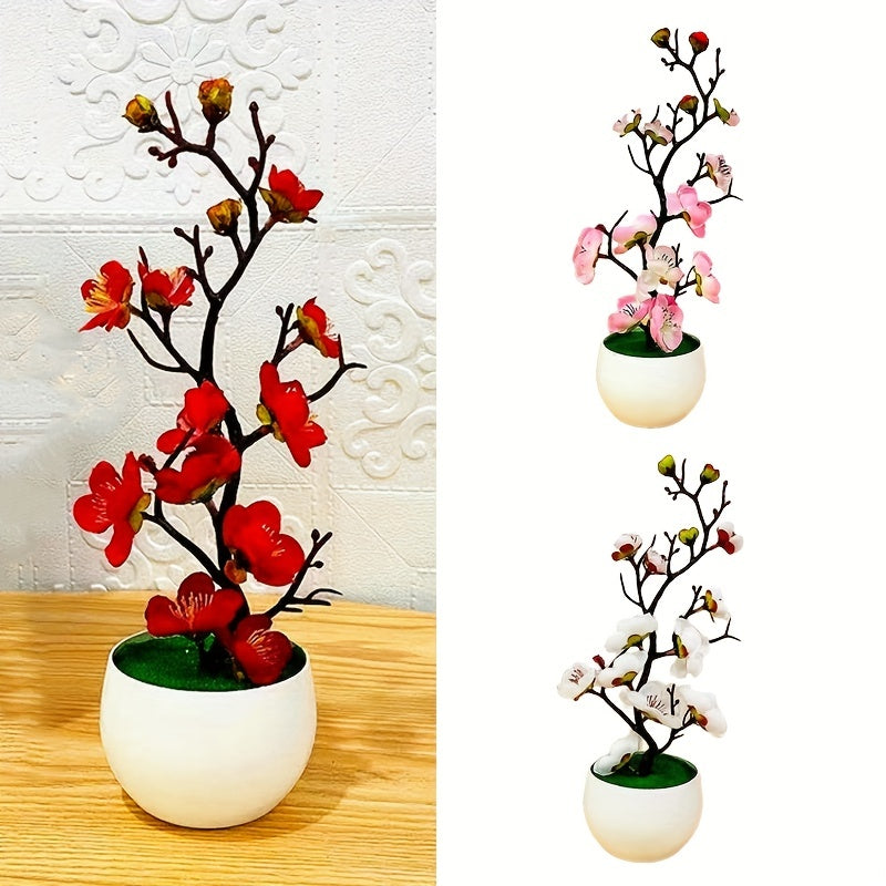 Artificial Plum Potted Plant for Weddings and Decorations