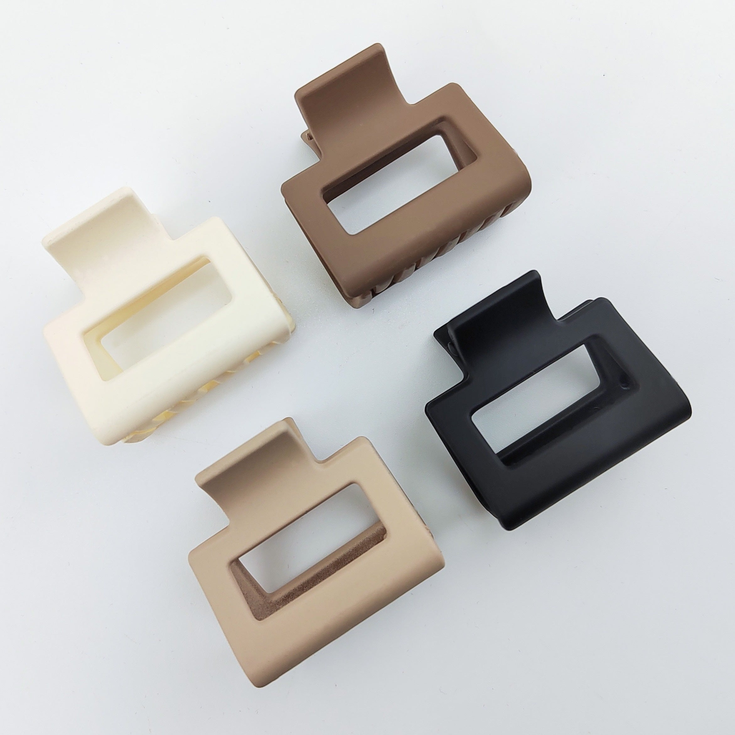 Ayollar va qizlar uchun matli soch kliplari 4.06cm, sirpanmaydigan, bej, khaki jigarrang, qora