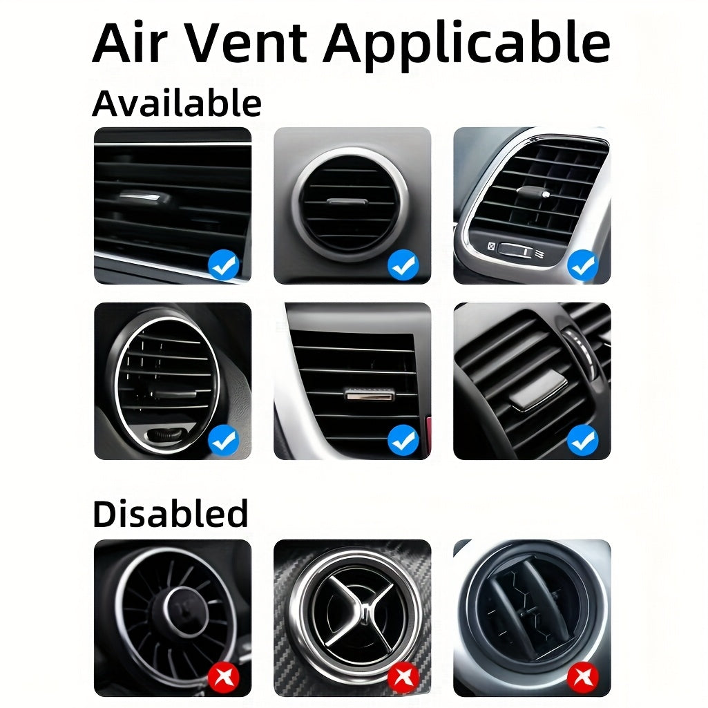 Universal Aluminum Alloy Magnetic Car Phone Holder L-Shaped Vent Mount Durable Anti-Shake