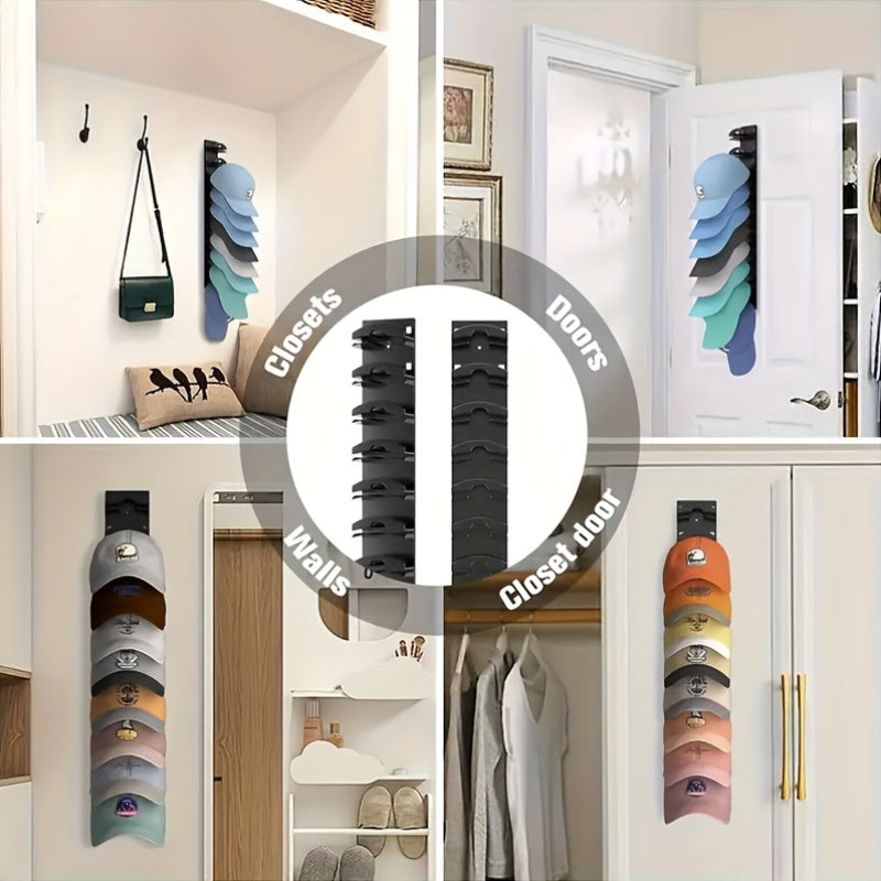 Qora devor uchun shkaf uchun shlyapa tashkilotchisi, yopishqoq va ikki tomonlama osish usuli bilan