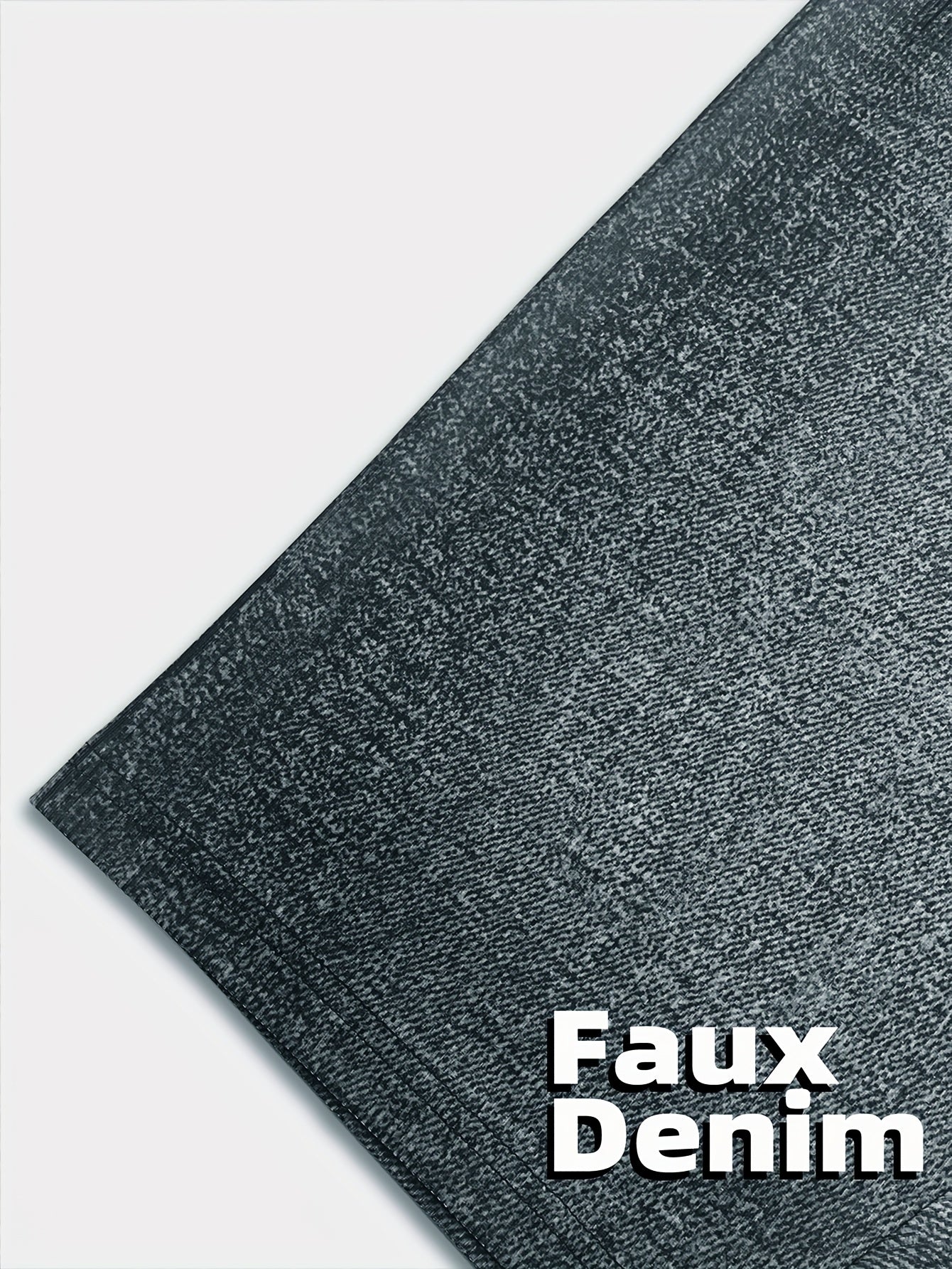 Plus Size Women's Stretchy Denim-Print Mid-Length Shorts Faux Pockets All-Season