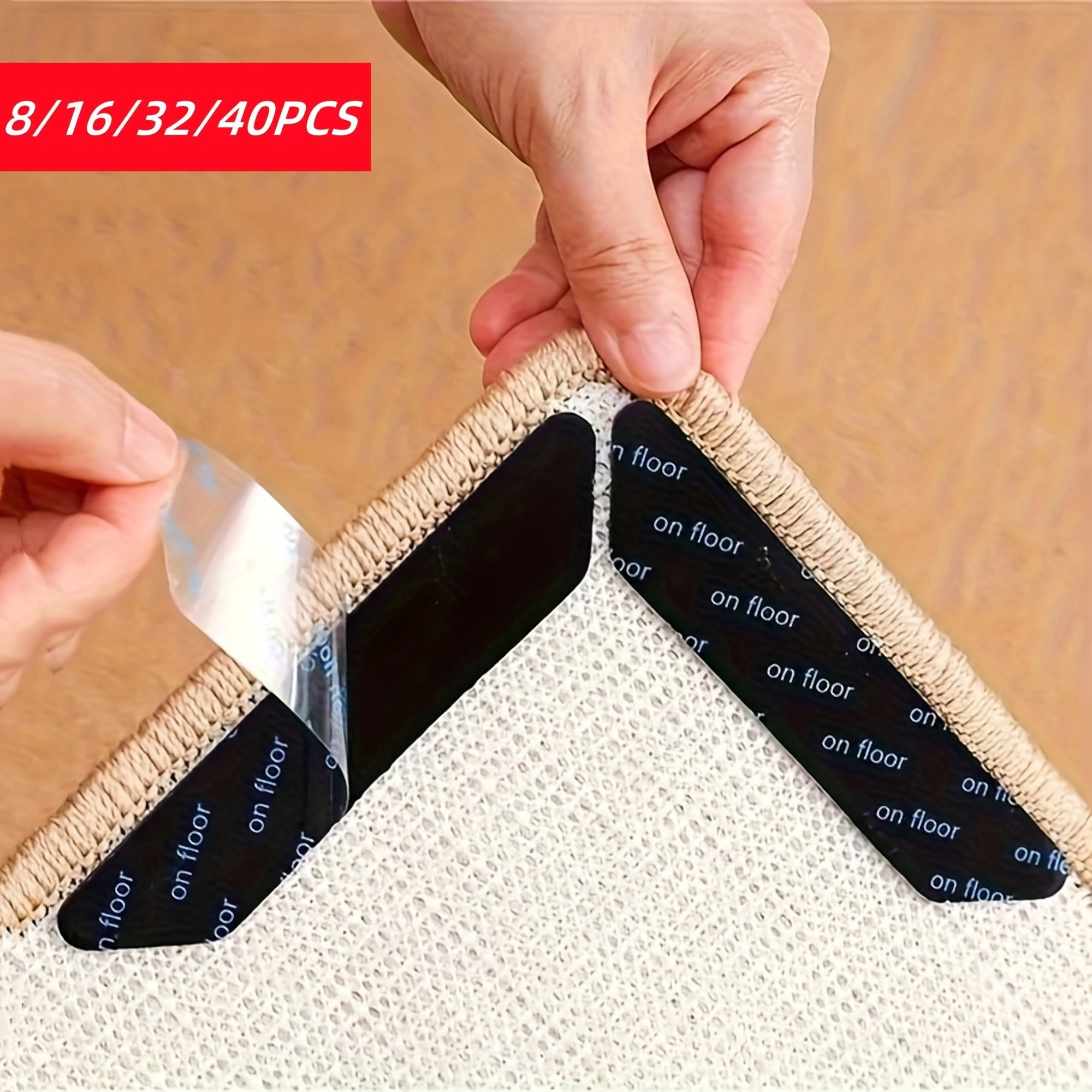 Gilam anti-slip matlar 8, 16, 32 yoki 40 dona to'plamlarda mavjud. Ushbu yuviladigan non-slip padlar yog'och pollarda sirpanishni oldini olish uchun mo'ljallangan.