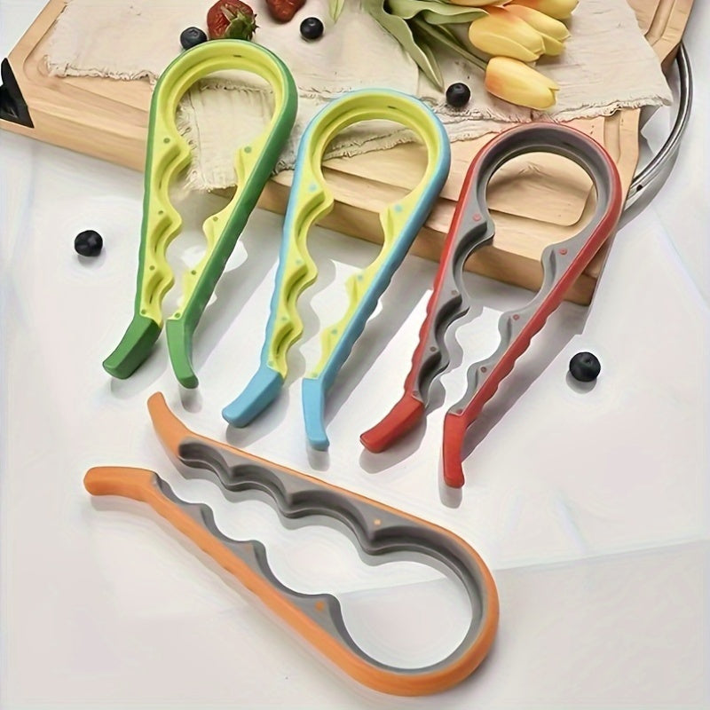 Multi-Functional 4-in-1 Plastic Jar Opener with Non-Slip Grip for Kitchen
