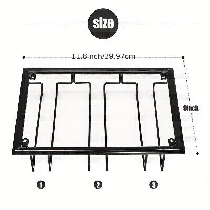 Inverted Wine Glass Rack with 3/4/5 Slots for Kitchen and Dining Storage