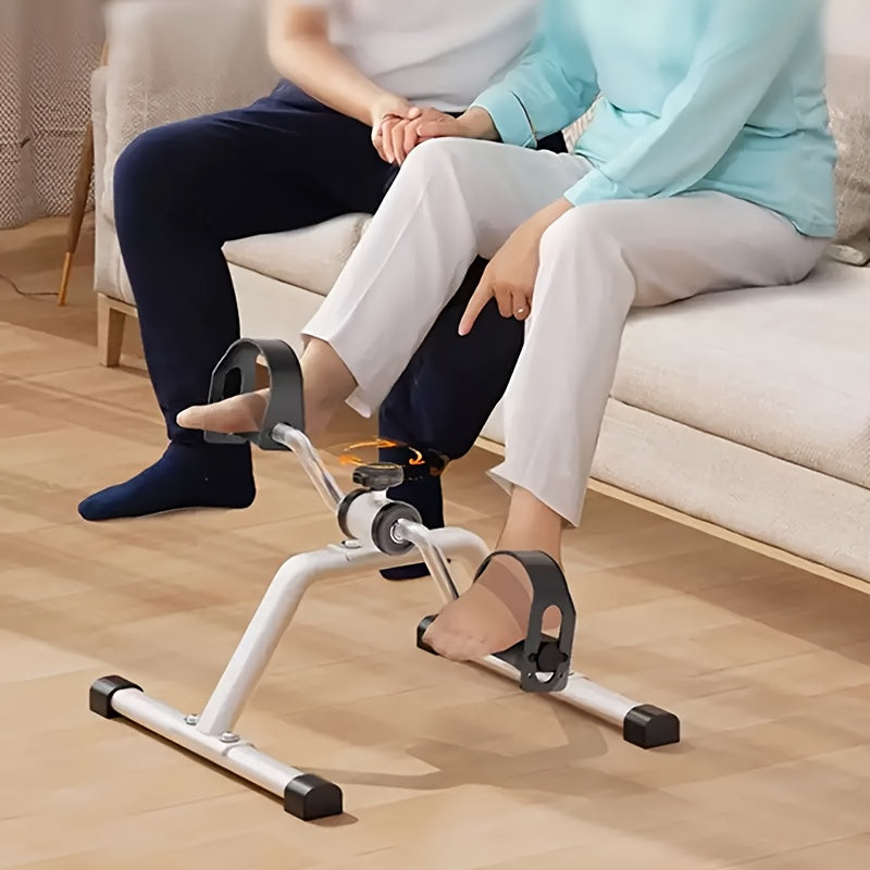 White Iron Pedal Exercise Bike with Aluminum Stepper for Home Rehabilitation Indoor Fitness
