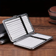 Erkaklar va ayollar uchun qora faux charm cigaretkasi qutisi 100mm sig'adigan cigaretlarni ushlab turadi