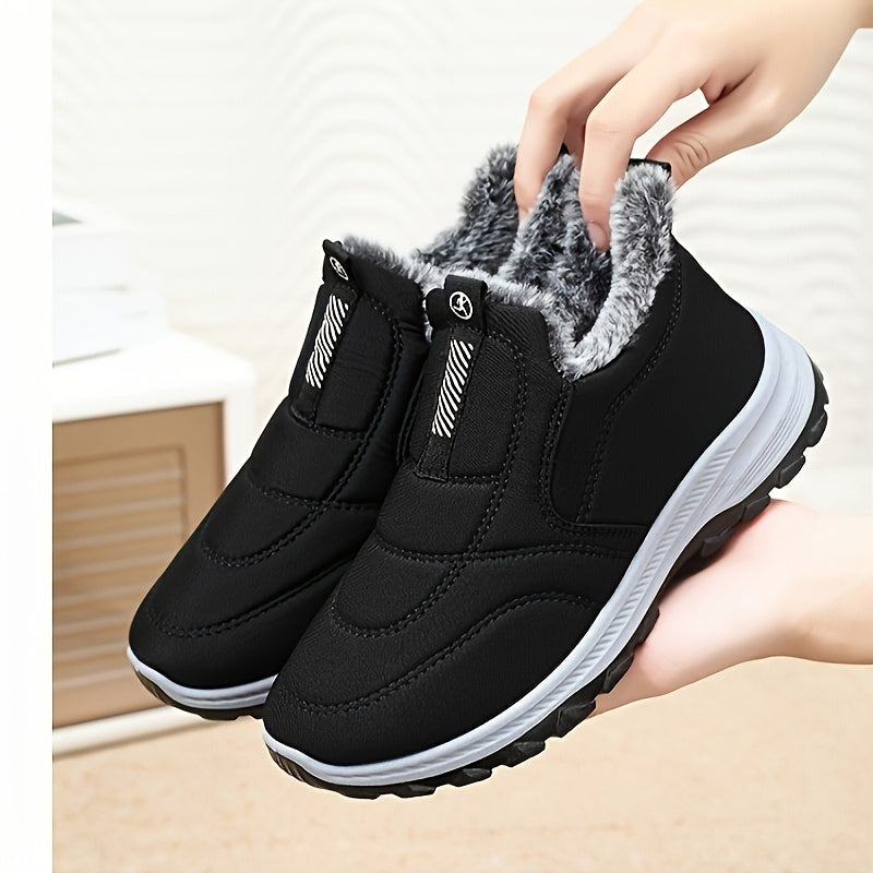 Women's Fleece-Lined Ankle Boots Short Boots for All Seasons