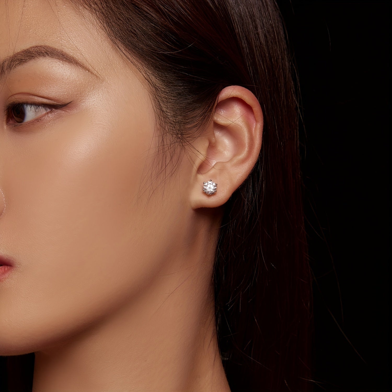 Sterling Silver Moissanite Stud Earrings Hypoallergenic Wedding Valentine Gift