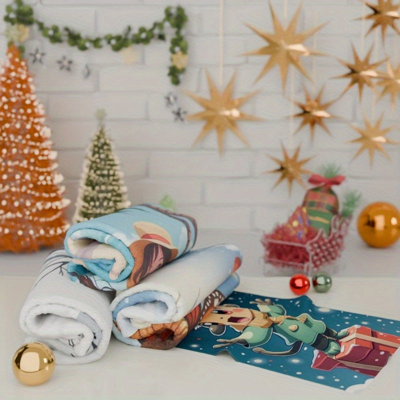 Christmas Tree Santa Claus Kitchen Towel Set 4 Pieces 45.72x66.04 cm Festive Decor