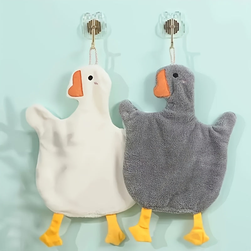 Cartoon Duck Hand Towel Kitchen Dish Towel Absorbent Quick-Dry Durable Stylish