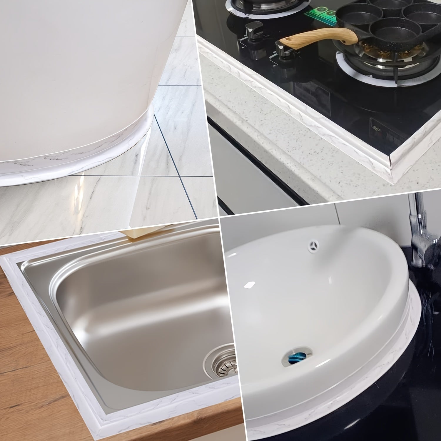 Waterproof Caulk Tape for Bathroom and Toilet Seals Easy to Apply No Power Needed