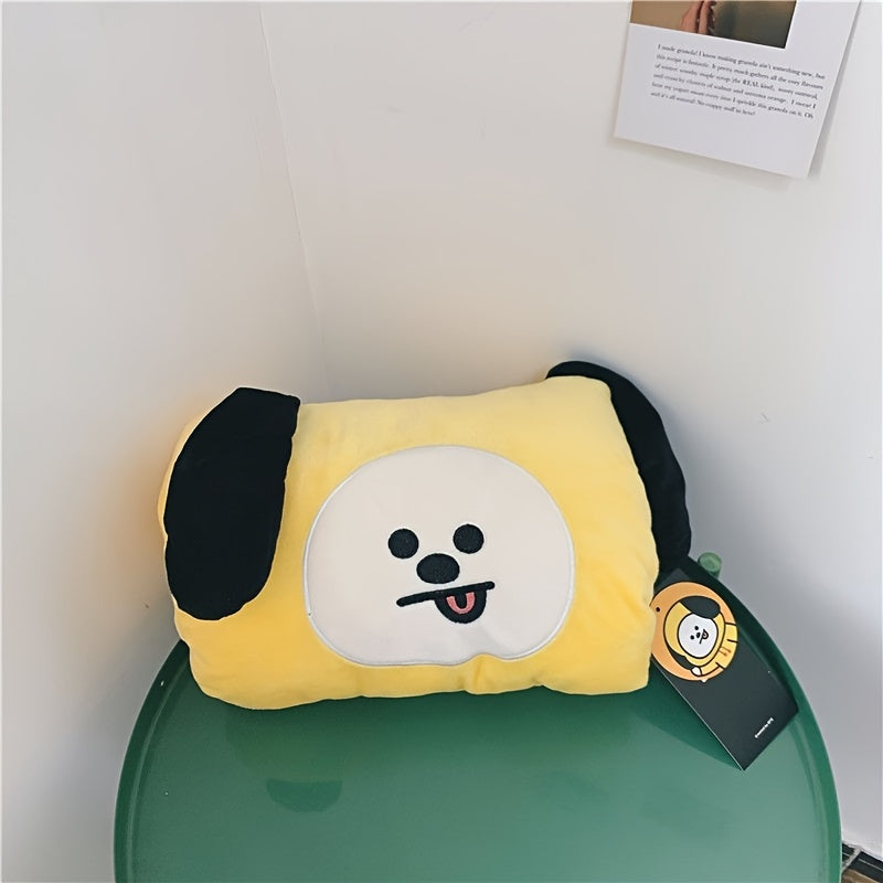 Cute Cartoon Plush Toy Foldable Hand Warmer Pillow Washable Polyester for Home Office Travel Gift