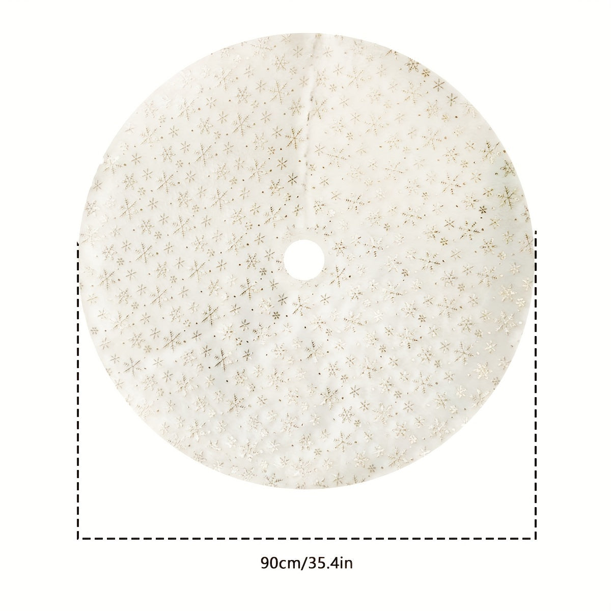 Qicai Xiaolu Luxurious White Christmas Tree Skirt bilan Rojdestvo bezaklaringizga hashamat qo'shing. Bir nechta o'lchamlarda mavjud bo'lgan ushbu daraxt etagi go'zal oltin/silver qor to'pi dizayni va soxta quyon junidan qirralarga ega. Uy uchun mukammal.