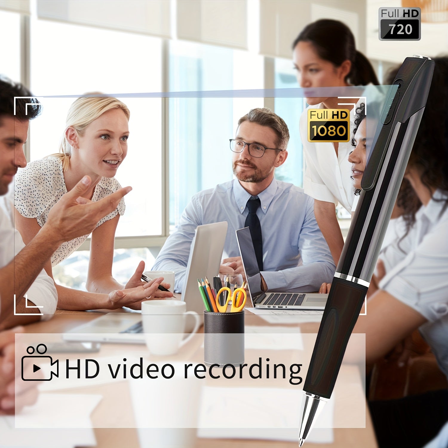 1080P HD Mini Nanny Camera Pen with 64GB Rechargeable Lithium Battery Indoor Surveillance