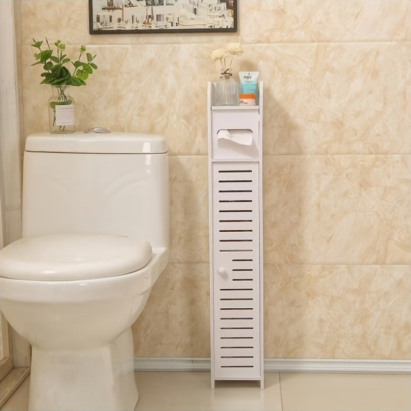 Freestanding Bathroom Cabinet with Drawer and Toilet Paper Holder 23.23 Inches High Resin