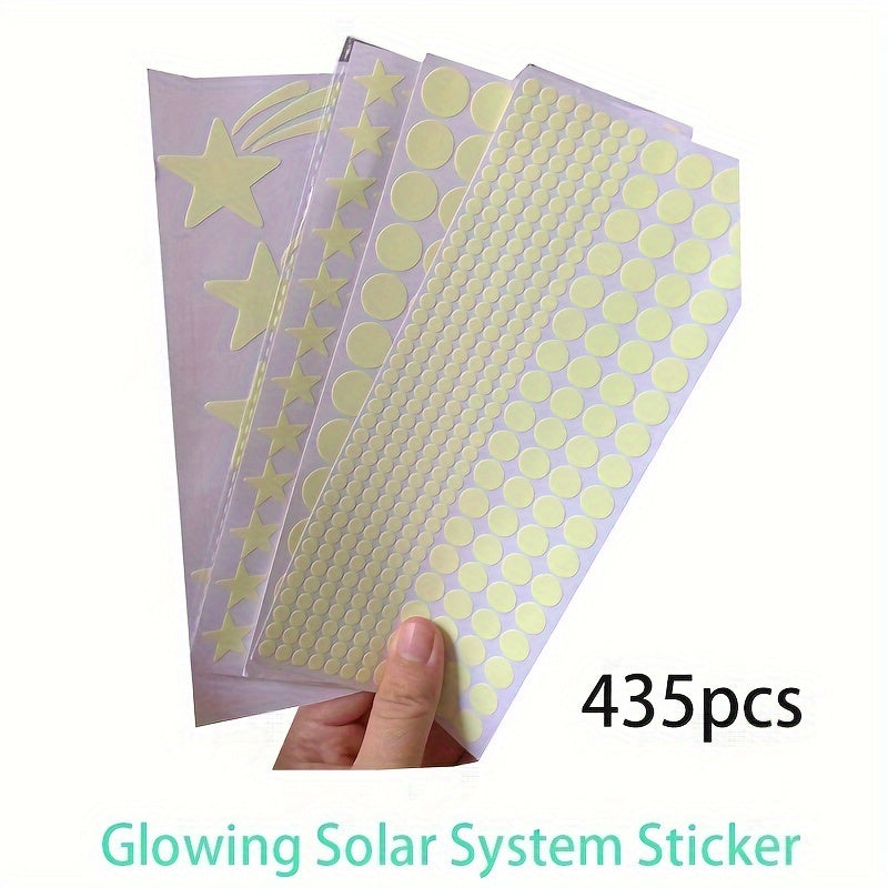 Fluorescent Wall Sticker for Kids Room Dormitory Solar System Galaxy Decor