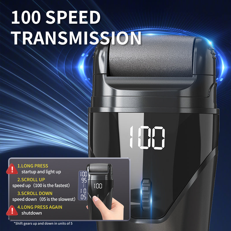 Portable Electric Foot Grinder Rechargeable Lithium Battery USB Charging Multiple Grinding Heads Built-in Light Adjustable Settings