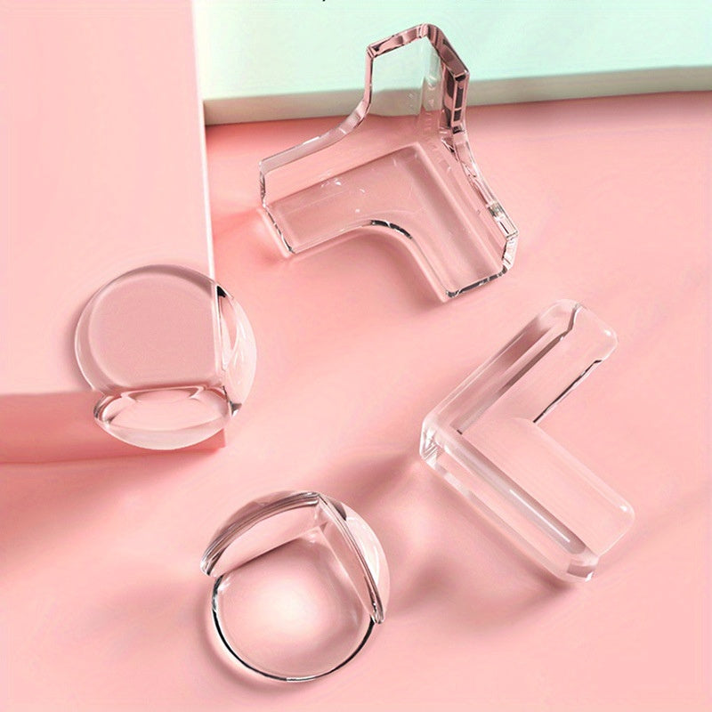 Juego de 12 protectores de esquina de silicona transparente para la seguridad infantil