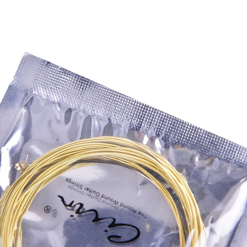 Brass Hexagonal Steel Core Acoustic Guitar Strings Set for Improved Sound and Durability