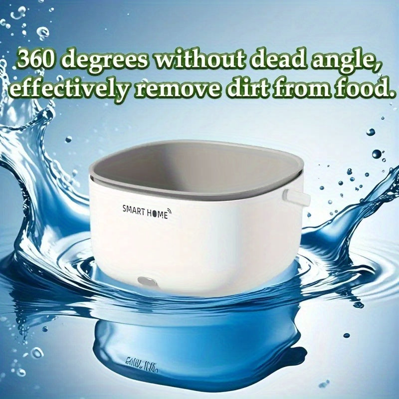 Wireless Fruit Vegetable Wash Basket with Soundwave Technology Portable Cleaner Large Capacity