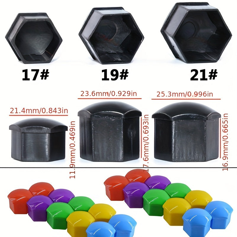20 Pcs Wheel Nut Rim Cover 17mm Car Hub Screw Protection Anti-Theft