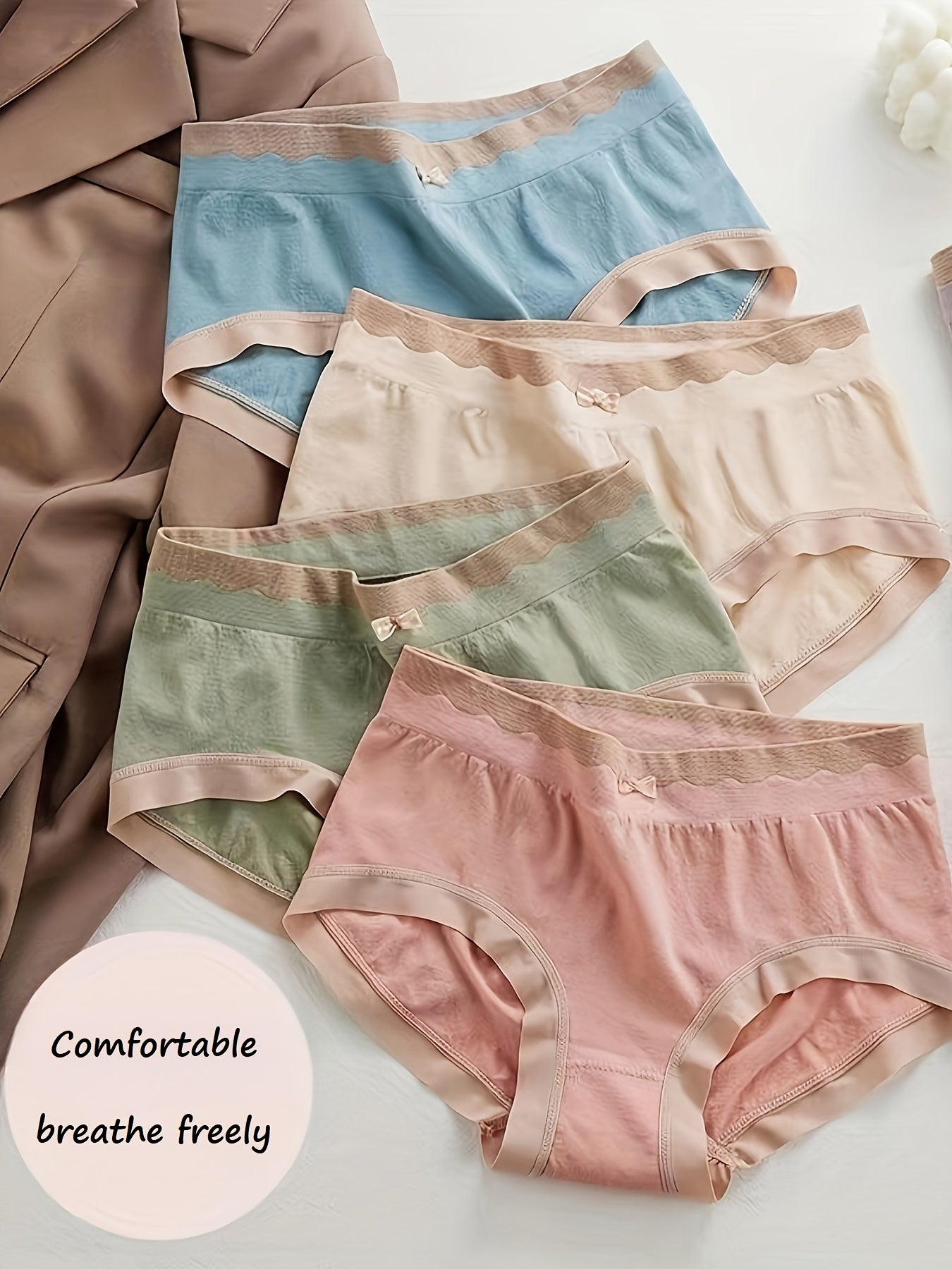 10 Pack Women's Seamless Mid-Waist Breathable Triangle Underwear S-XXL