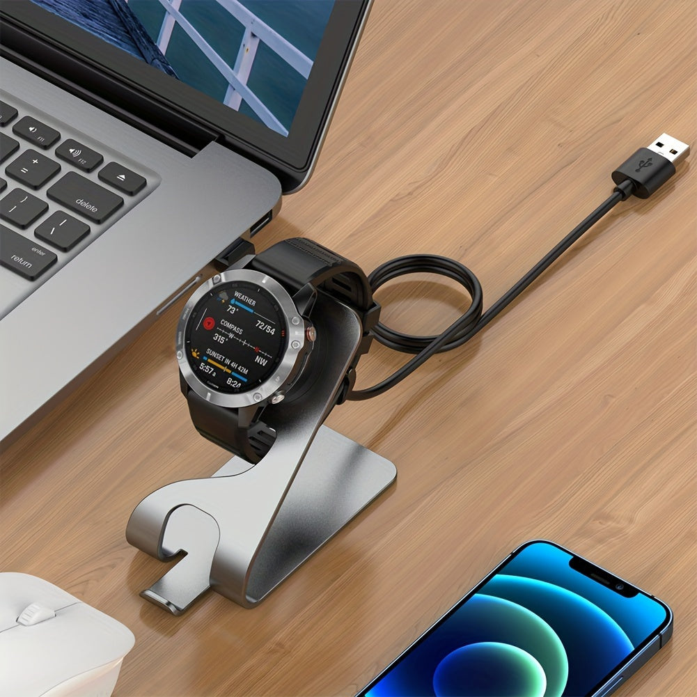 Metal Charger Stand with USB-C Magnetic Dock for Garmin Watches