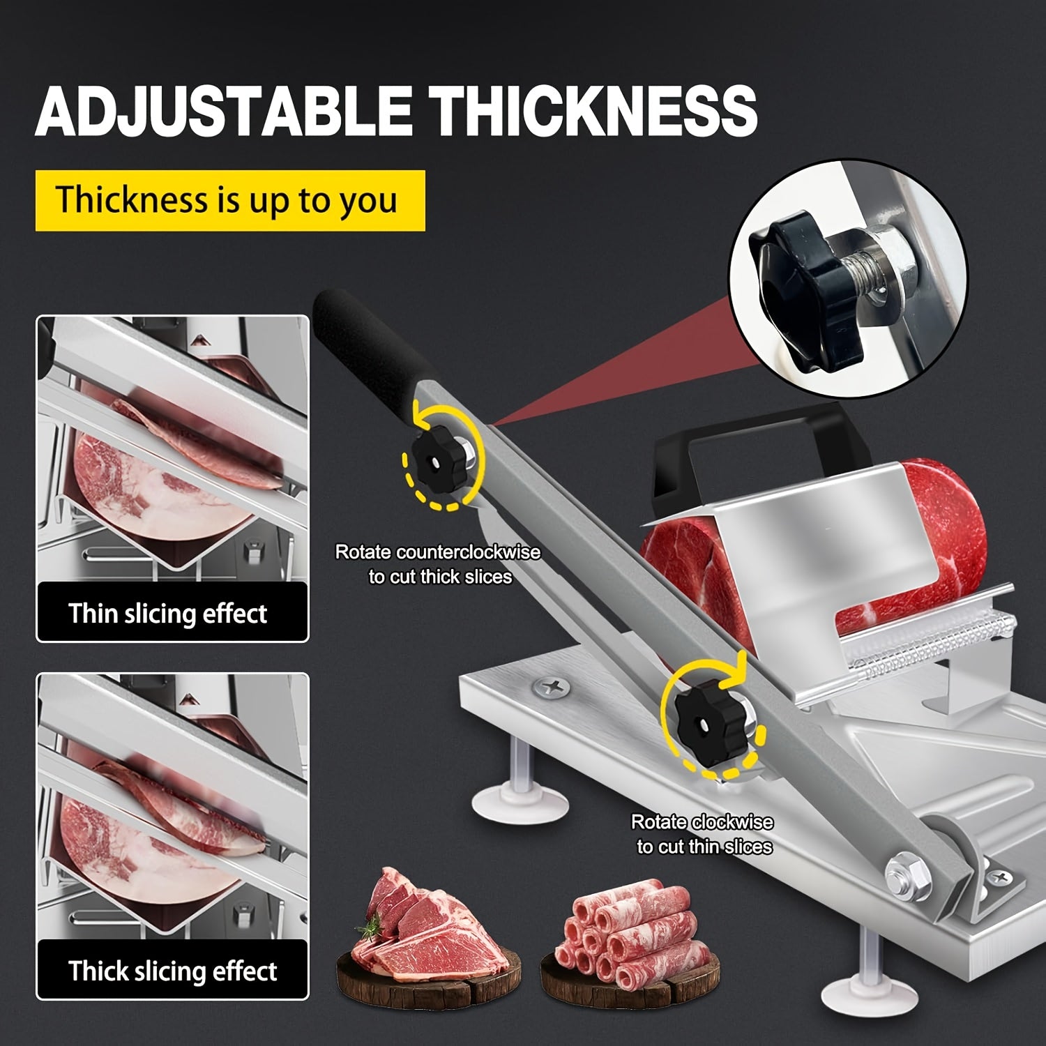 Stainless Steel Beef Slicer for Kitchen Food Preparation