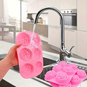 Molde de jabón con forma de rosa de silicona, con 6 cavidades, molde 3D para hornear y jabón artesanal