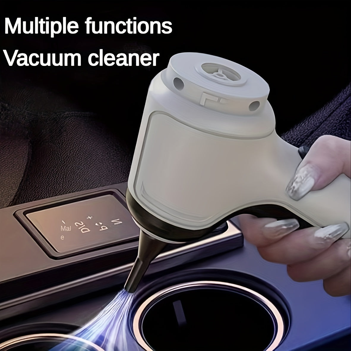 Ko'p funksiyali qo'l vakuum tozalagichi, chang, axlat va uy hayvonlari sochlarini yutish va puflash imkoniyatiga ega, uyda yoki avtomobilda foydalanish uchun mos, turli vazifalar uchun bir nechta aksessuarlar bilan.