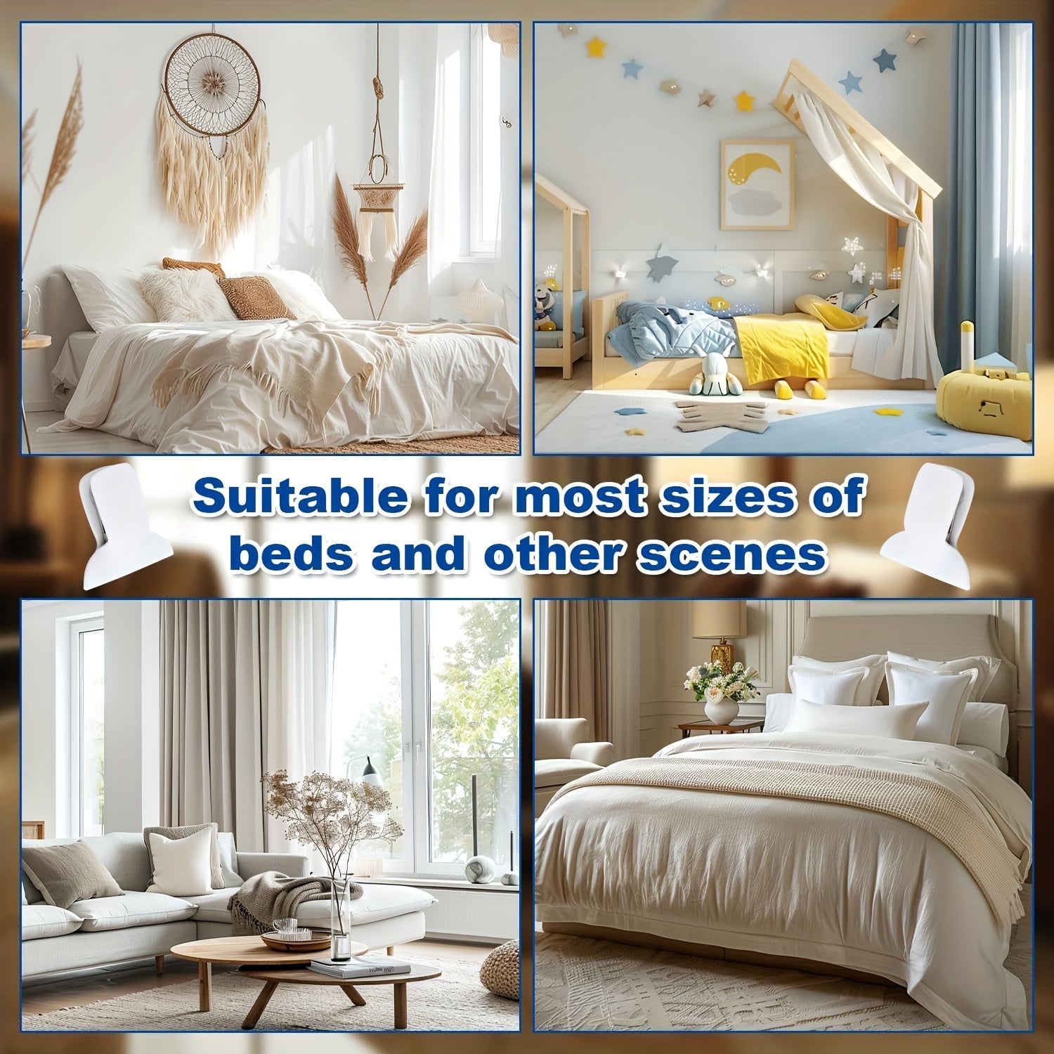 12-Pack White Padded Comforter Clips for Duvets and Quilts