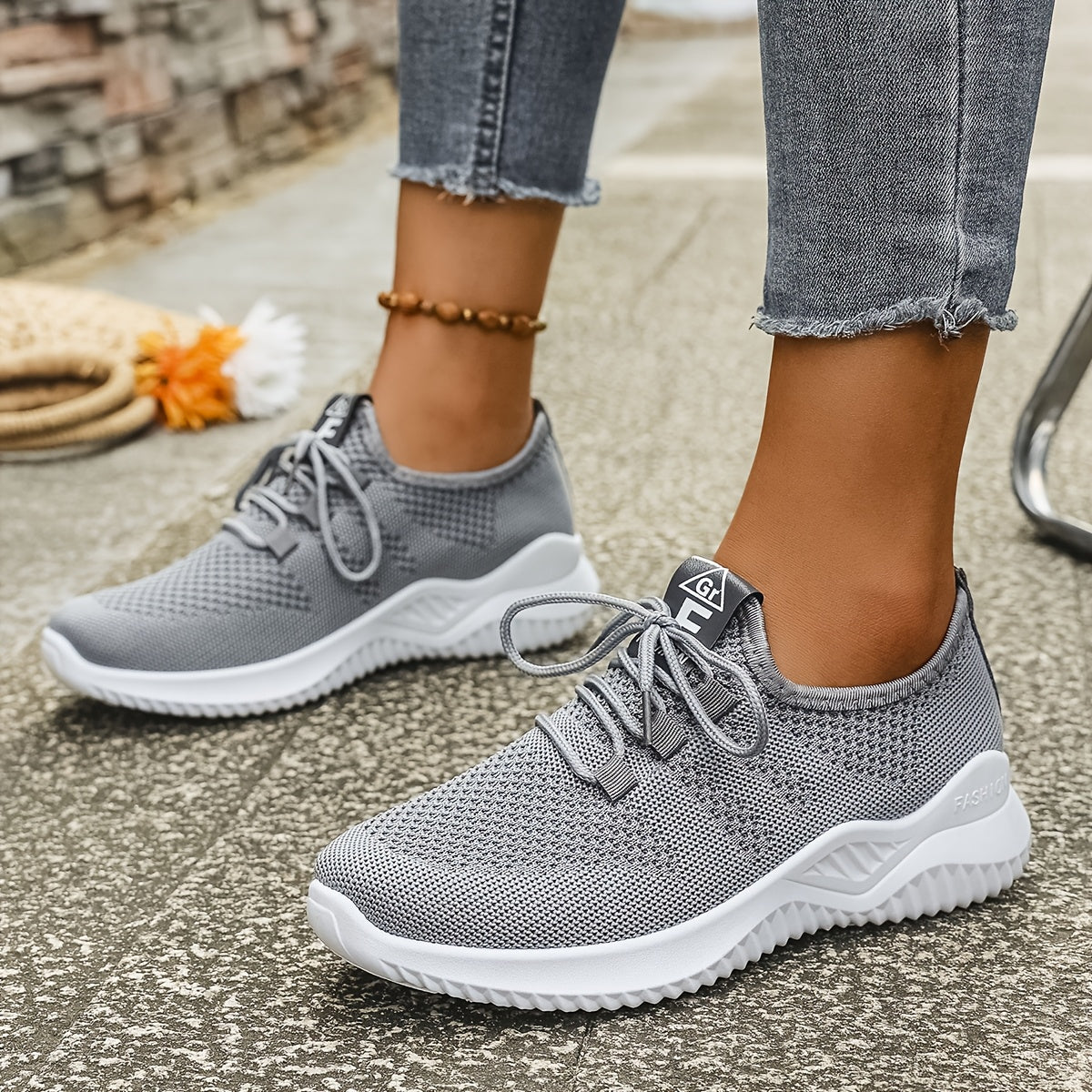 Women's Breathable Knit Athletic Sneakers Lightweight Mesh Running Shoes
