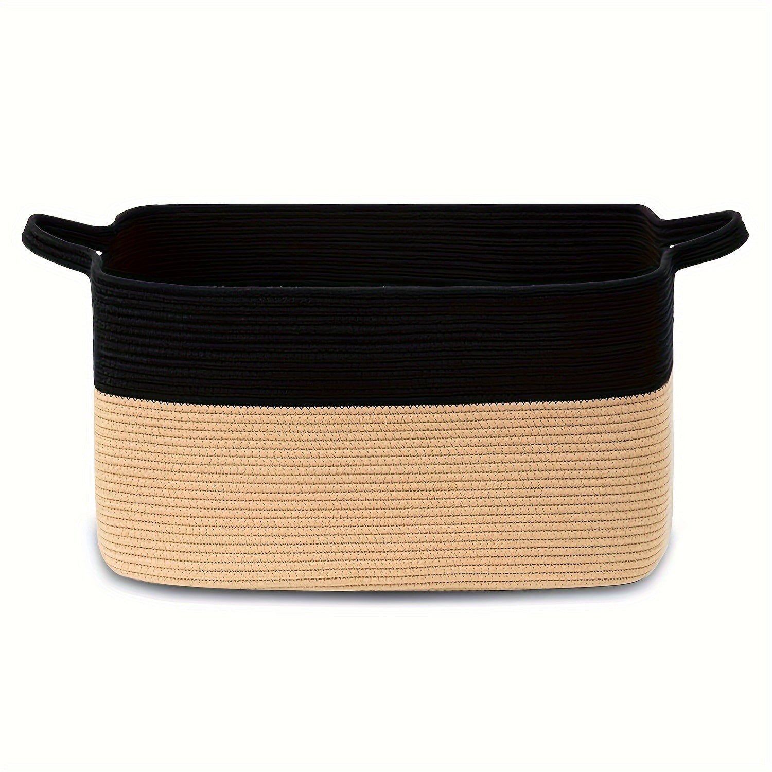 55L Kulrang Arqon To'qilgan Saqlash Savati Qo'llari Bilan - Bolalar uchun ko'p maqsadli o'yinchoq tashkilotchisi, kir, yashash xonasi, bolalar xonasi va yotoqxona - Mustahkam linen aralashmasi, 48.01 sm x 34.04 sm x 11, to'shakka joylashadigan saqlash.