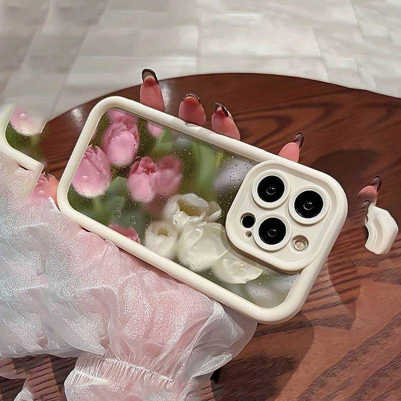 Flower Pattern TPU Phone Case for iPhone Full Protection Fall Resistance