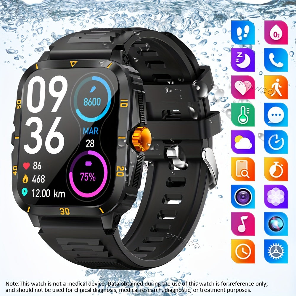 Smart Watch 4.98cm Diameter Touchscreen Fitness Tracker with Call Function and 100+ Sport Modes