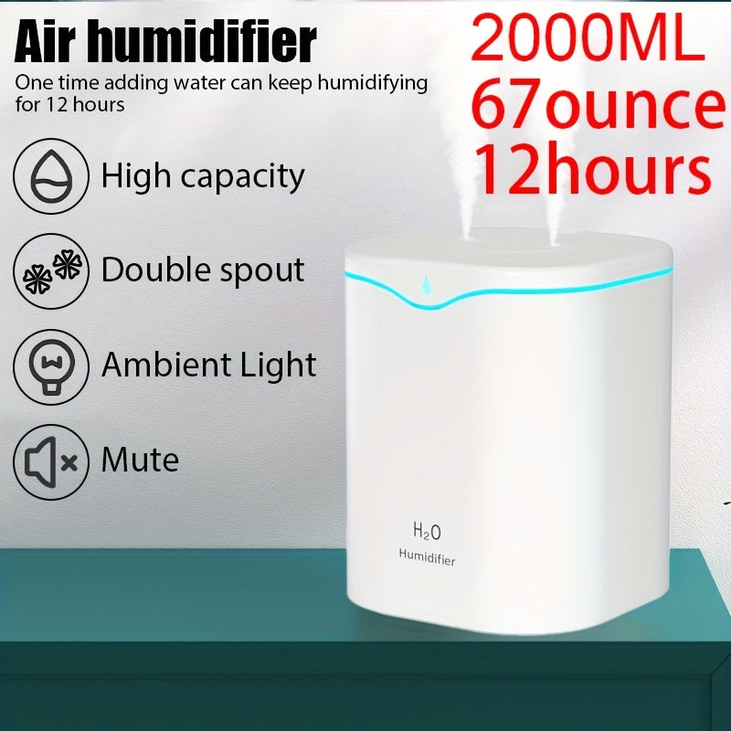 Portable USB Humidifier with 2 Mist Modes, 7-Color Light, Auto Shut-Off for Travel Home Bedroom