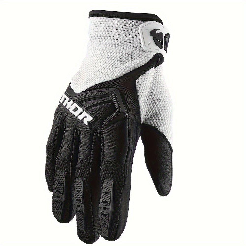 Мужские и женские мотоперчатки с полным пальцем из синтетической кожи для езды на открытом воздухе