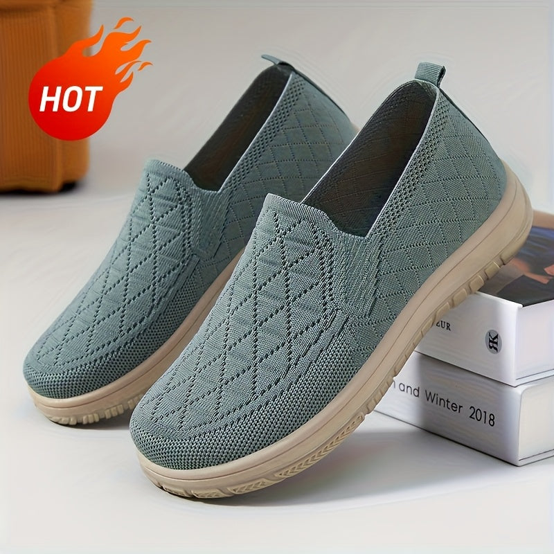 Women’s Slip-On Loafers Lightweight Breathable Fabric Black Casual Shoes