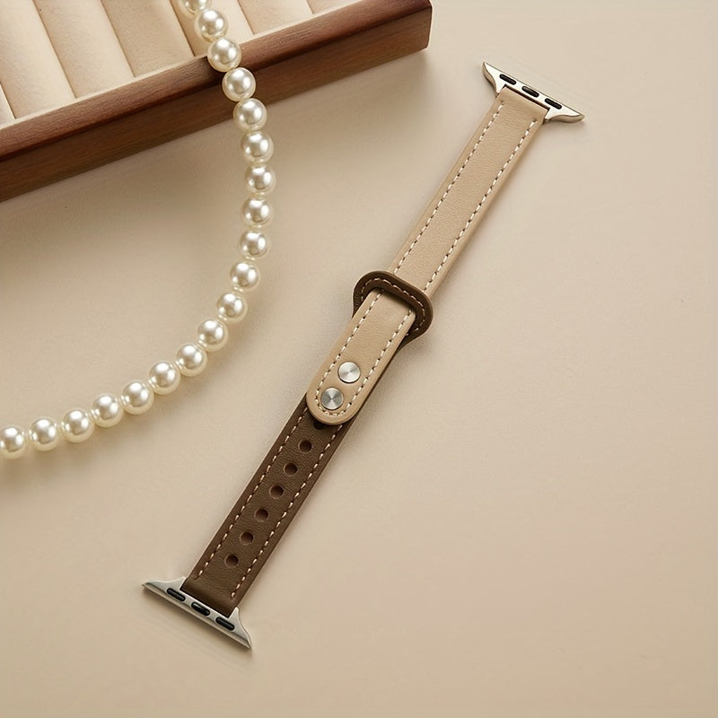 Unisex Synthetic Leather Magnetic Apple Watch Band for All Seasons