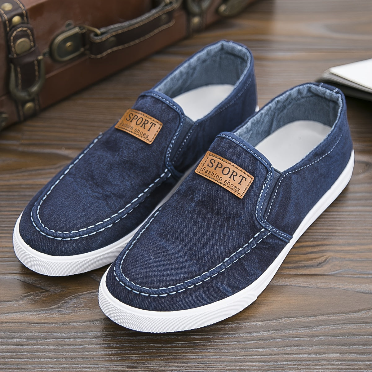 Men's Fabric Slip-On Loafers Casual Outdoor Shoes for All Seasons
