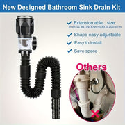 Flexible Sink Drain S-Trap Odor-Resistant Easy Install for 40-50mm Pipes