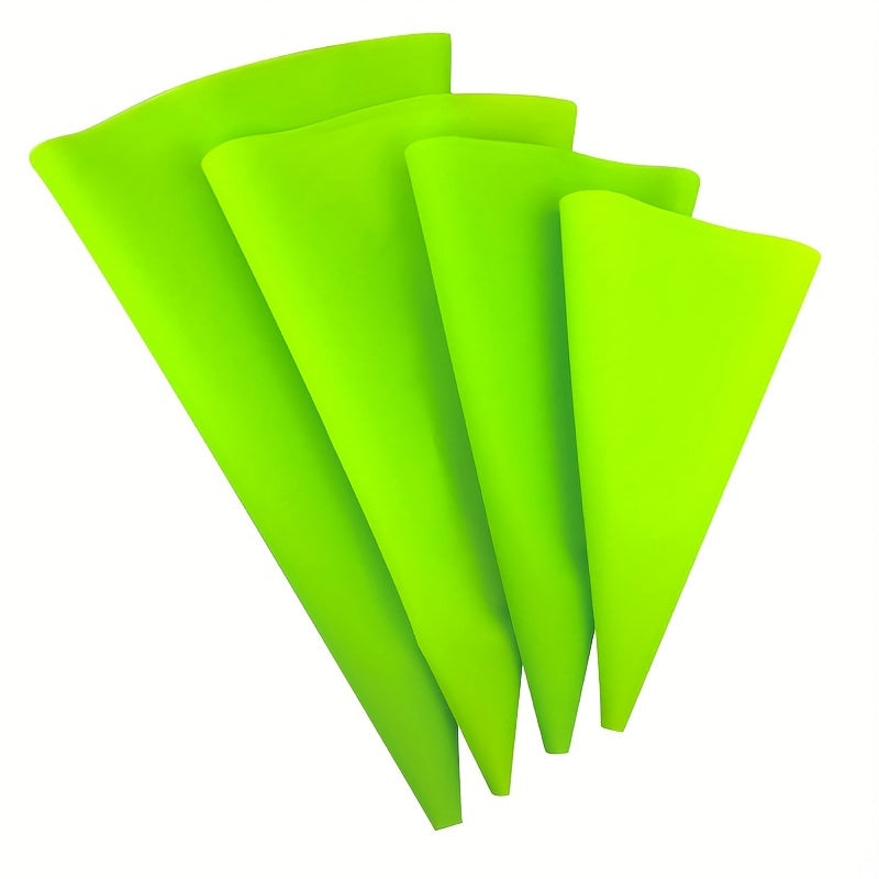 Set of 4 Reusable Silicone Piping Bags for Cake Decorating and Baking