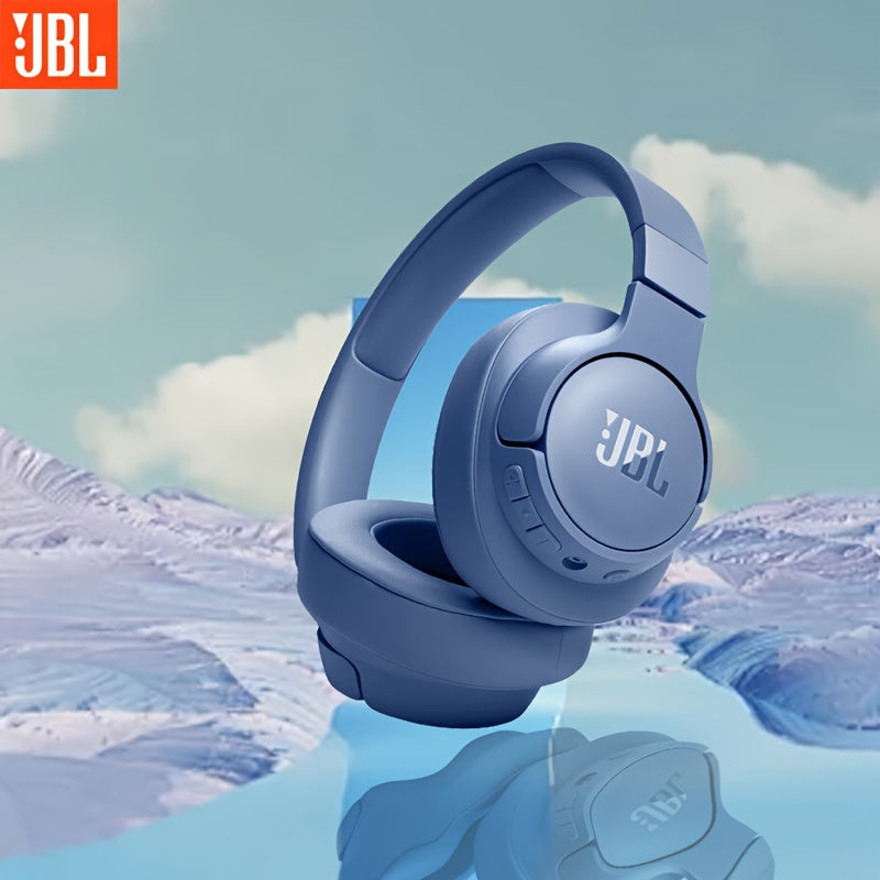 Наушники JBL TUNE 720BT накладные беспроводные с изоляцией звука, регулировкой громкости, конденсаторным микрофоном, разъемом 3,5 мм. Неводонепроницаемый пластиковый дизайн для телефона, спорта, упражнений. Долгое время работы от батареи.