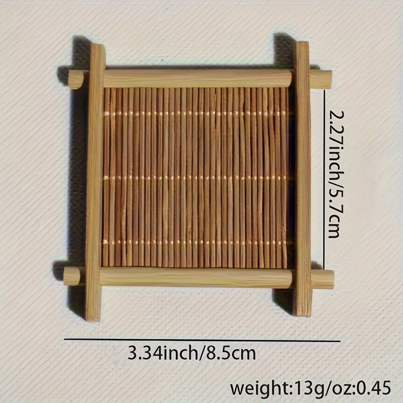 Набор подставок для чая из бамбука с подносом, стильная подставка для чашки для дома и ресторана